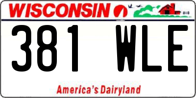 WI license plate 381WLE