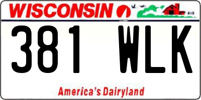 WI license plate 381WLK