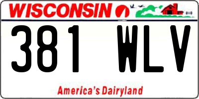 WI license plate 381WLV