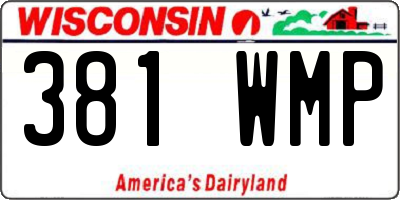 WI license plate 381WMP