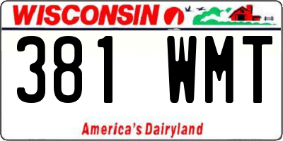 WI license plate 381WMT