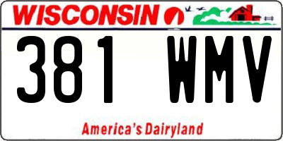 WI license plate 381WMV