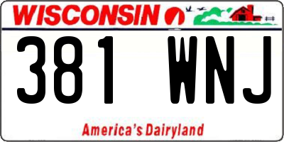 WI license plate 381WNJ