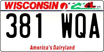 WI license plate 381WQA