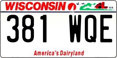 WI license plate 381WQE