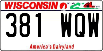 WI license plate 381WQW