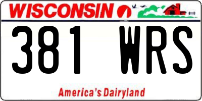WI license plate 381WRS