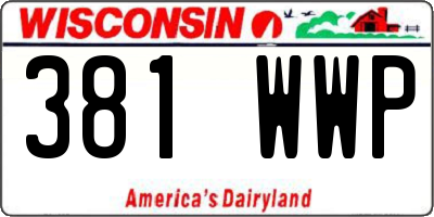 WI license plate 381WWP