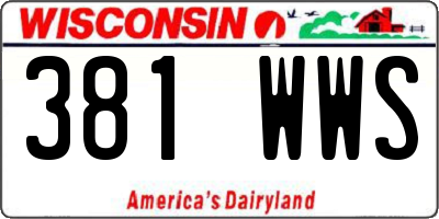 WI license plate 381WWS