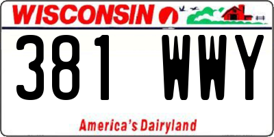 WI license plate 381WWY