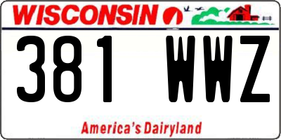 WI license plate 381WWZ