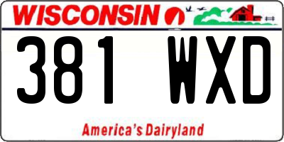 WI license plate 381WXD