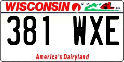 WI license plate 381WXE