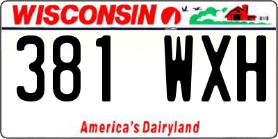 WI license plate 381WXH