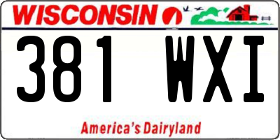 WI license plate 381WXI