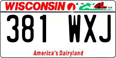 WI license plate 381WXJ