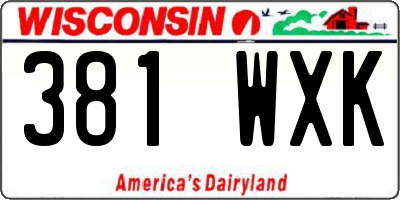 WI license plate 381WXK