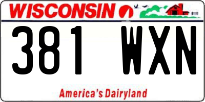 WI license plate 381WXN