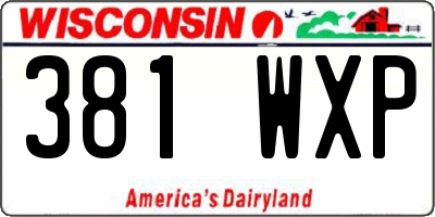 WI license plate 381WXP