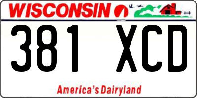 WI license plate 381XCD