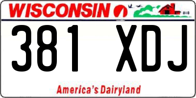 WI license plate 381XDJ