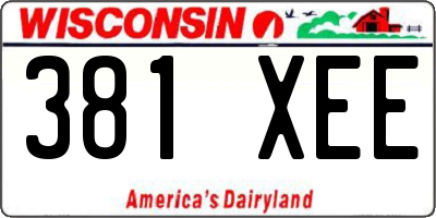 WI license plate 381XEE