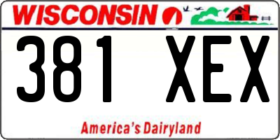 WI license plate 381XEX
