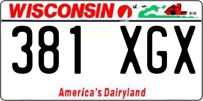 WI license plate 381XGX