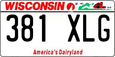WI license plate 381XLG