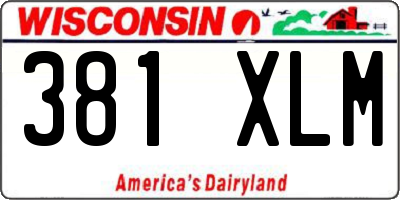 WI license plate 381XLM