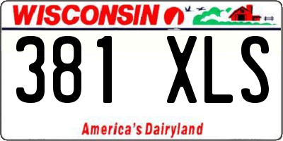 WI license plate 381XLS
