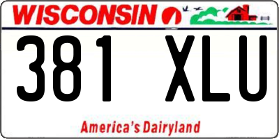 WI license plate 381XLU