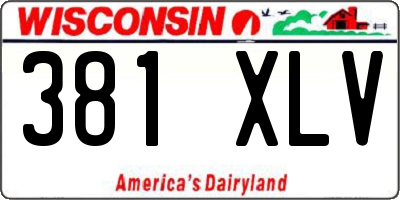 WI license plate 381XLV