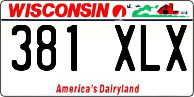 WI license plate 381XLX