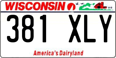 WI license plate 381XLY