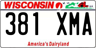 WI license plate 381XMA