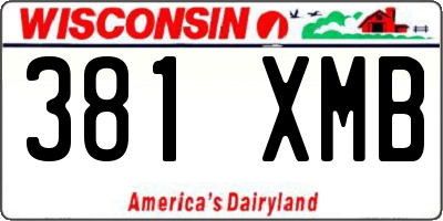 WI license plate 381XMB