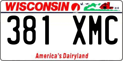 WI license plate 381XMC
