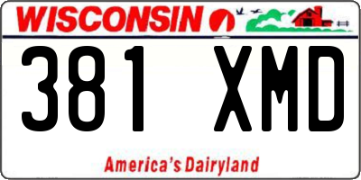 WI license plate 381XMD