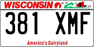 WI license plate 381XMF