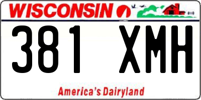 WI license plate 381XMH