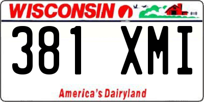 WI license plate 381XMI