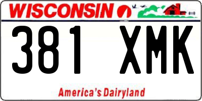 WI license plate 381XMK