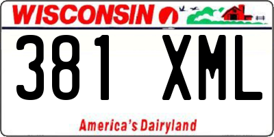 WI license plate 381XML