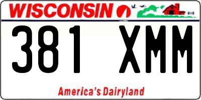 WI license plate 381XMM
