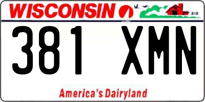 WI license plate 381XMN
