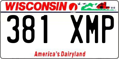 WI license plate 381XMP