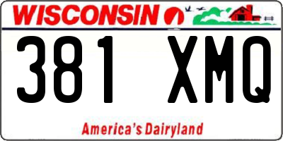 WI license plate 381XMQ