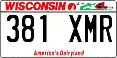 WI license plate 381XMR