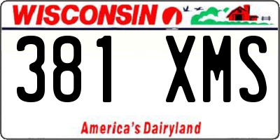 WI license plate 381XMS